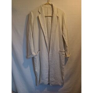 Majestic‎ Filatures Cream Long Linen Blazer Jacket Deluxe Teeshirt Small